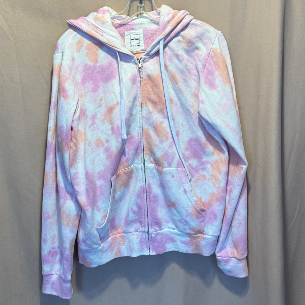 Reflex Pink and Orange Tie-Dye Hoodie